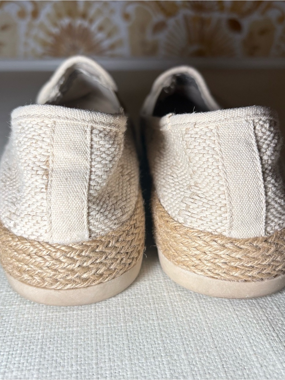 Esprit Cream Woven Espadrille Flats Coastal Boho Slip On Shoes Neutral Summer - Picture 7 of 8